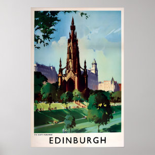 Affiche Ecosse Édimbourg Monument Scott Impression
