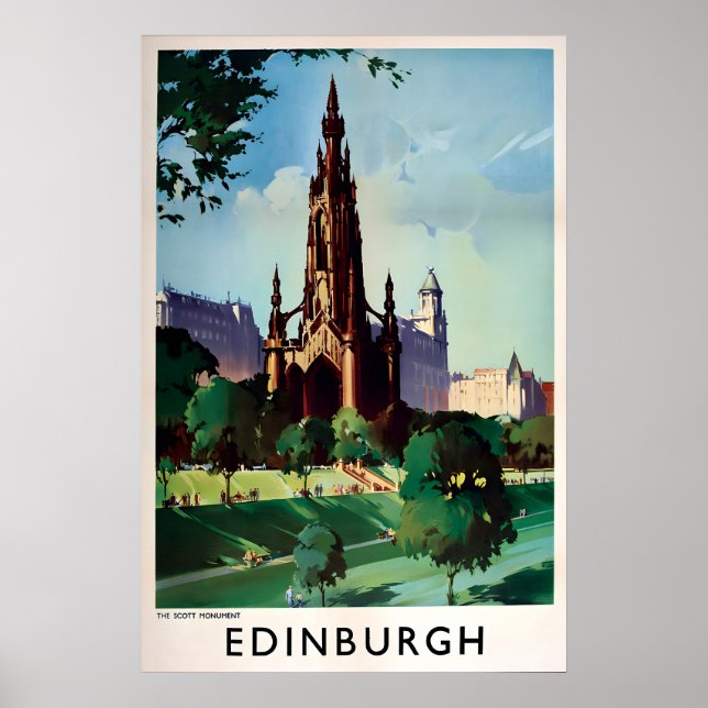 Affiche Ecosse Édimbourg Monument Scott Impression (Devant)