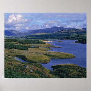 Affiche Ecosse, Highland, Wester Ross, Loch Garry. Un
