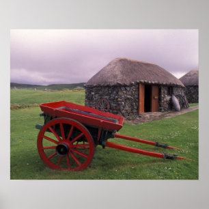 Affiche Ecosse, île de Skye, Kilmuir. Paysage rural