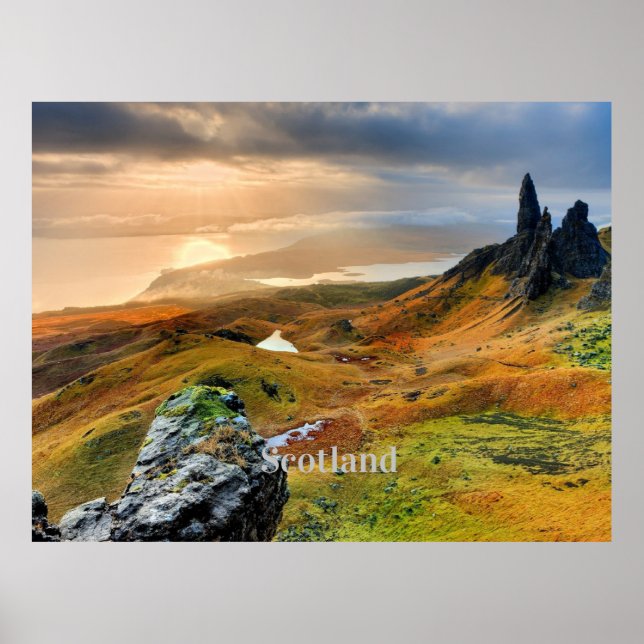 Affiche Ecosse, magnifique paysage de montagne (Devant)