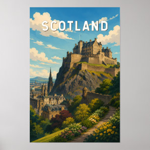 Affiche Écosse Royaume-Uni Illustration Voyage Art