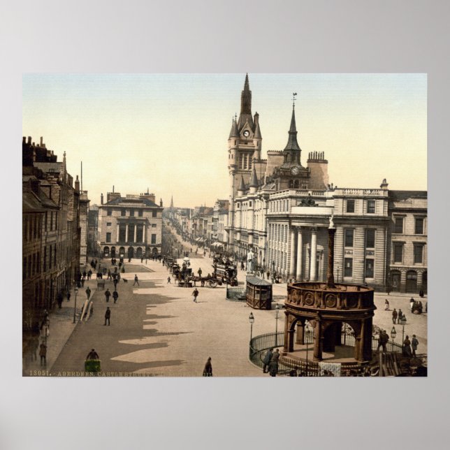 Affiche Écosse vintage, Aberdeen Castlegate c1905 (Devant)