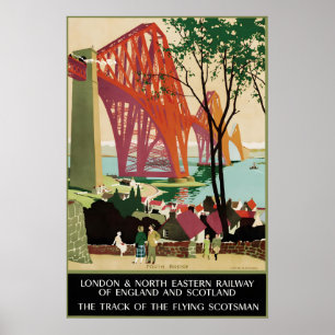 Affiche Écosse Vintage Pont du Forth Voyage en Train