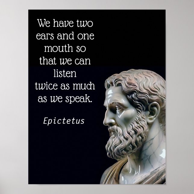Affiche ÉCOUTER PLUS PARLER MOINS _Epictetus (Matte) (Devant)