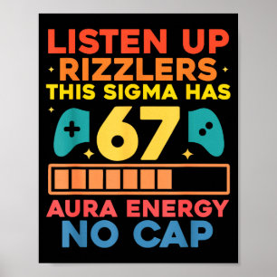 Affiche Écoutez bien les Rizzlers Ce Sigma a 67 Énergie d'