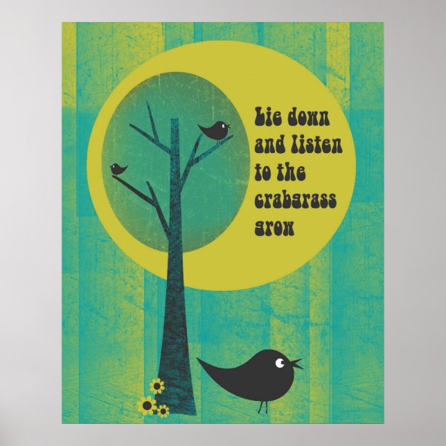 Affiche Écoutez l'affiche rétro de Crabgrass (Devant)