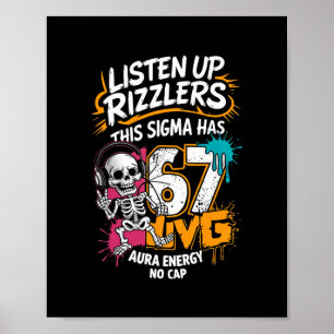 Affiche Écoutez les Rizzlers Ce Sigma a 67 Énergie d'Aura