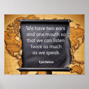 Affiche ÉCOUTEZ PLUS PARLER MOINS (Matte)