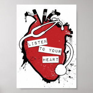 Affiche écoutez votre coeur anatomique