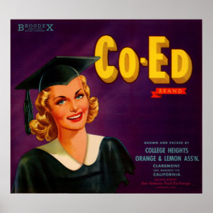 Affiche Écran étiquette de caisses d'agrumes de marque Co-