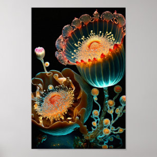Affiche Écran floral surréaliste