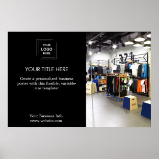 Affiche Écran publicitaire du logo d'entreprise noir moder