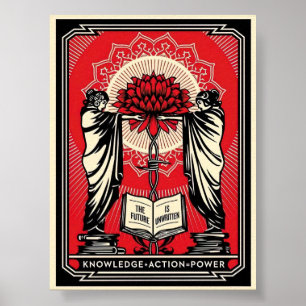Affiche Écran Shepard Fairey Imprimer Connaissance Action