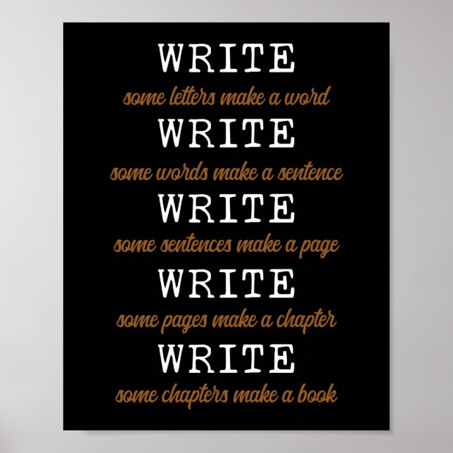 Affiche Écrire Auteur Écrire Quelques Lettres Faire Un Mot (Devant)