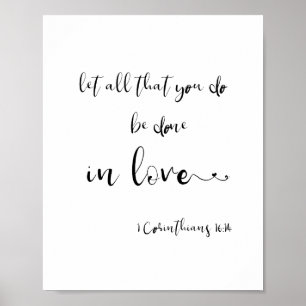 Affiche Écriture biblique Corinthiens minimaliste moderne