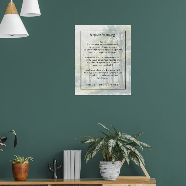 Affiche Écriture biblique Guérison Santé Maladie Rétabliss (Salon 1)