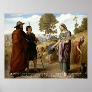 Affiche Écriture biblique Ruth et Boaz Imprimer
