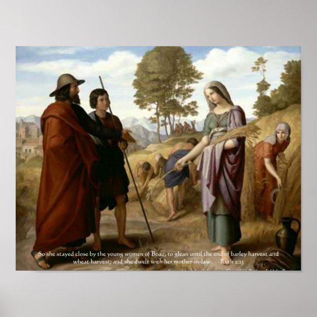 Affiche Écriture biblique Ruth et Boaz Imprimer (Devant)