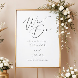 Affiche Écriture calligraphique chic Nous faisons Welcome