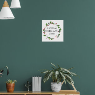 Affiche Écriture chrétienne de Noël