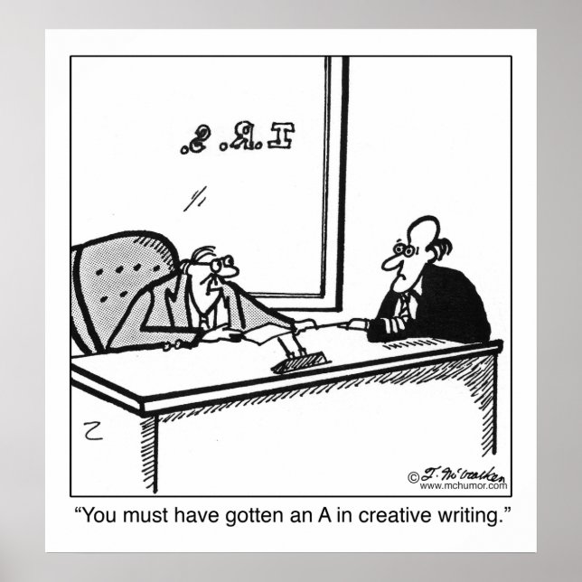 Affiche Écriture créative sur la déclaration de revenus (Devant)