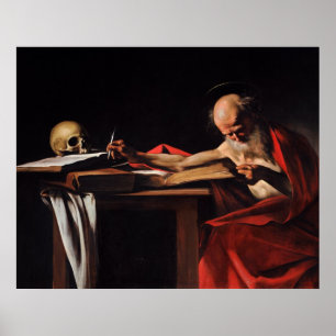 Affiche Écriture de Saint Jérôme (par Caravaggio)