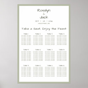 Affiche Écriture Décontractée Dusty Green Prenez place sur