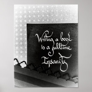 Affiche Ecriture d'un manifeste d'auteur de livre noir et