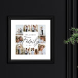Affiche Écriture familiale élégant moderne minimaliste pho<br><div class="desc">Écriture de famille élégant moderne minimaliste personnalisé collage photo simple lignes propres impression cadeau de famille.</div>