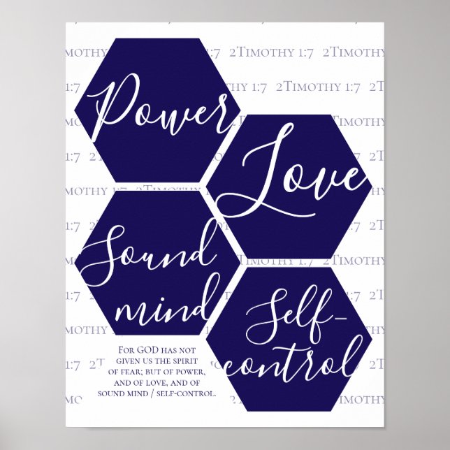 Affiche Écriture moderne POWER LOVE SOUND MIND Chrétien  (Devant)