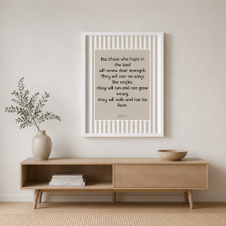 Affiche Écriture remplie de foi Force Ésaïe 40:31 Bible