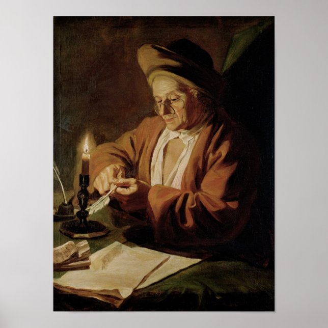 Affiche Écrivain âgé (Devant)