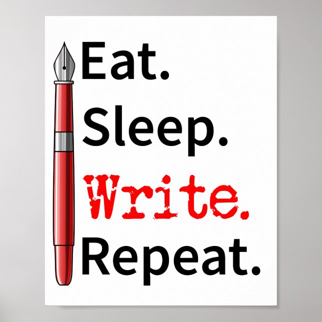 Affiche Ecrivain de répétition d'écriture du sommeil de l' (Devant)