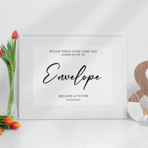 Affiche Écrivez votre adresse sur l'affiche Mariage Envelo