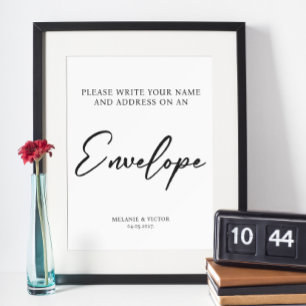 Affiche Écrivez votre adresse sur l'affiche Mariage Envelo