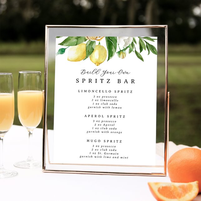 Affiche Écrivez votre propre panneau Spritz Bar Drink Stat (Créateur téléchargé)