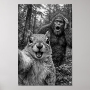 Affiche Écureuil Bigfoot Selfie Surpris