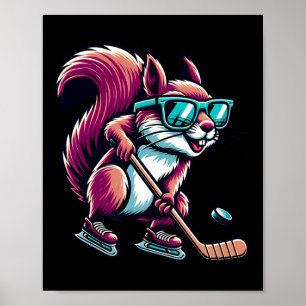 Affiche Écureuil de hockey sur glace Cool Gles patinage
