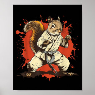 Affiche Écureuil de karaté Taekwondo MMA amateur d'écureui