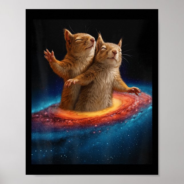 Affiche Écureuil de mème Titanic dans l'espace cadeau Gala (Devant)