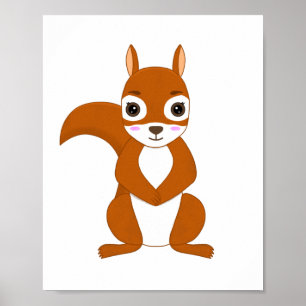 Affiche Écureuil Mignon Kawaii