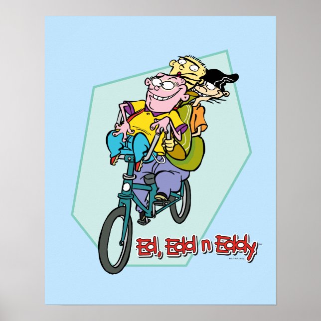 Affiche Ed, Edd, n Eddy sur un vélo (Devant)