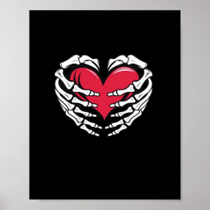 Affiche Ed Heart Dans Les Mains Squelettiques Classique