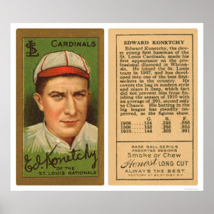 Affiche Ed Konetchy Cardinals Baseball 1911
