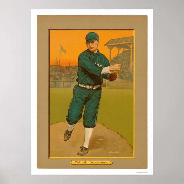 Affiche Ed Walsh White Sox Baseball 1911 (Devant)