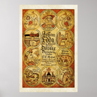 Affiche Edda Norse Scandinale Mythologie