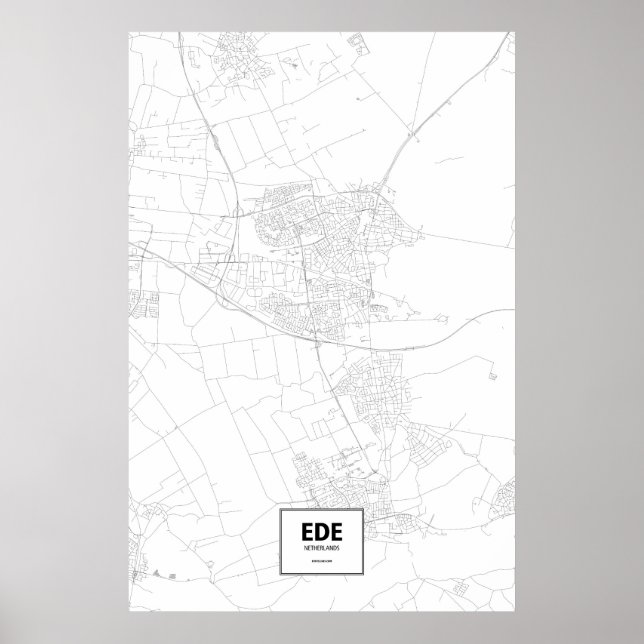 Affiche Ede, Pays-Bas (noir sur blanc) (Devant)