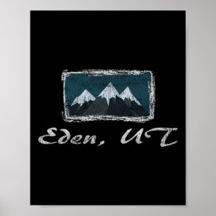 Affiche Eden vintage Utah plaisir de ski d'hiver 