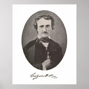 Affiche Edgar Allan Poe avec la signature